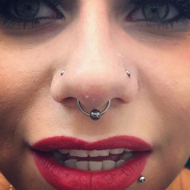 Double nostril and septum piercings for a lovely customer ⋆ Studio XIII