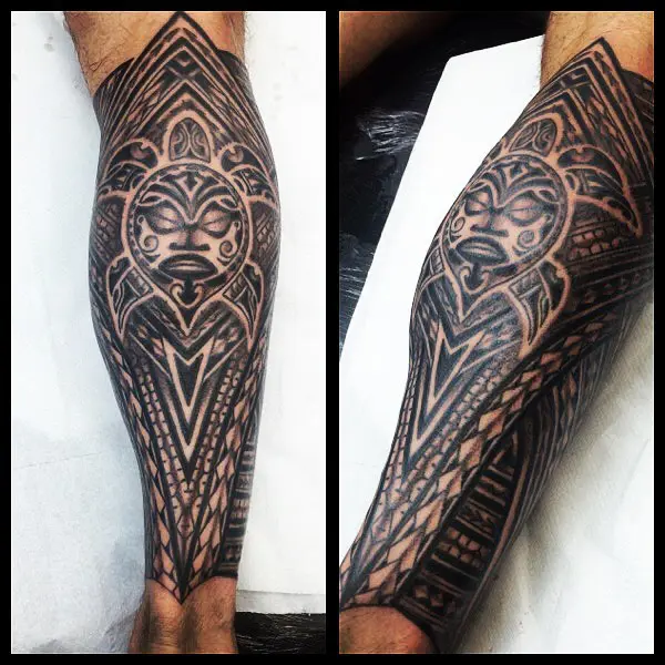 Finished up this polynesian inspired leg sleeve for Scott @studioxiiigallery studioxiii tribaltattoo
