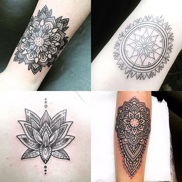 Precision tattooing by @marcd4life mandala lotus pattern compass edinburgh studioxiii edinburghtattoo lines blackwork