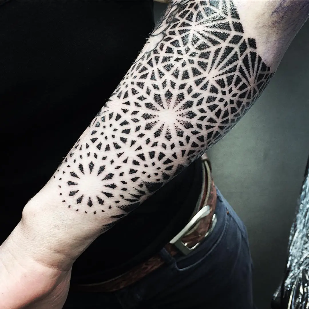 Dot work, black and grey, stipple shading, mandalas, geometric....... -  Iron Brush Tattoo