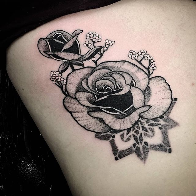 black rose tattoo by Jonathan Montalvo: TattooNOW