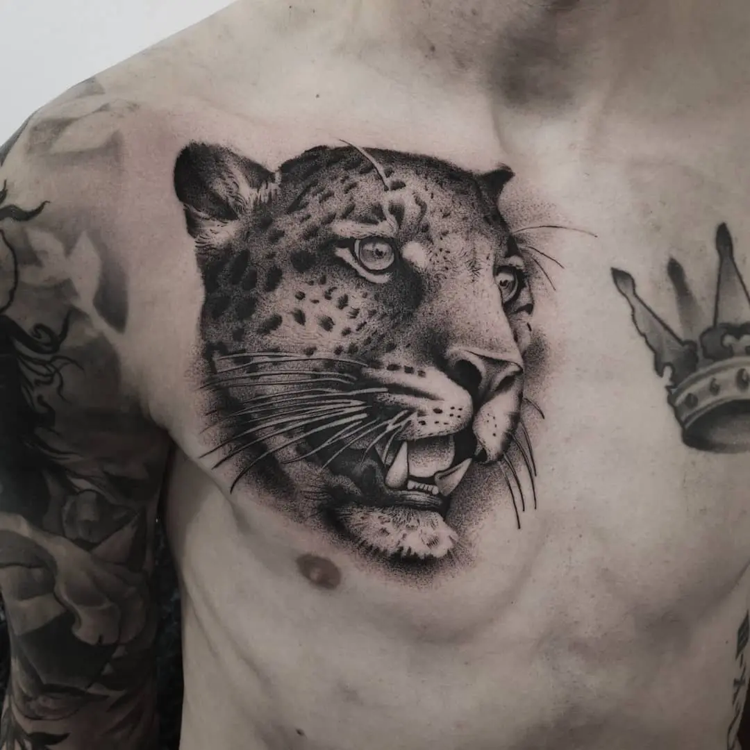 two jaguar eyes chest tattoo｜TikTok Search