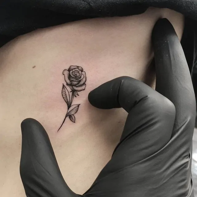 Tattoo uploaded by RoseaLine Tattoo  Sabrina  Perfect healed Fineline  realistic Rose in BlackGrey  Tattoodo