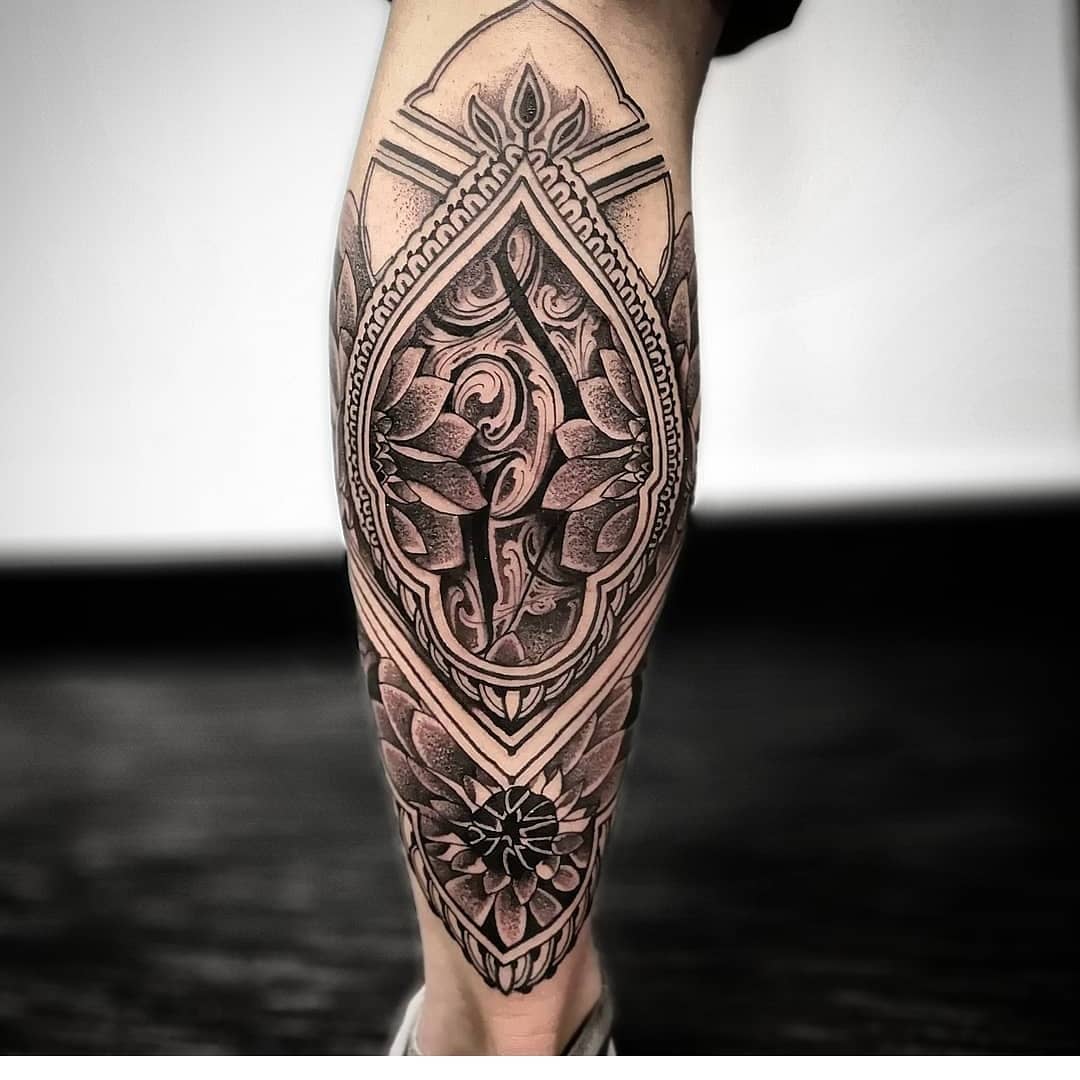 Mandala leg tattoo  By Skin Designz Ink  Facebook