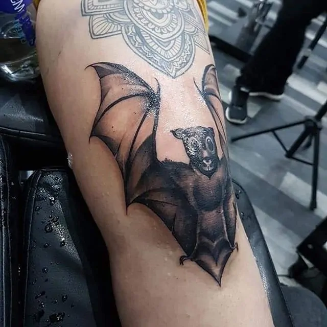 healed bat on jasmines leg bat healed tattoo  carolin walch