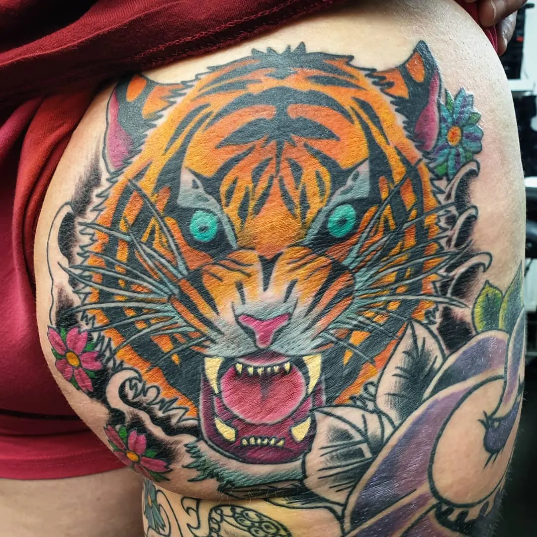 SWIPE ❗️Custom Freehand Chest piece #tattoo #ink #art #tiger #tigertattoo  #BiggZillaDidIt | Instagram