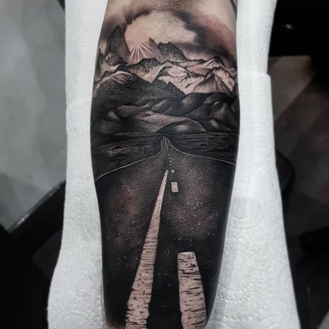 Tattoo road/ mountains | Tattoos