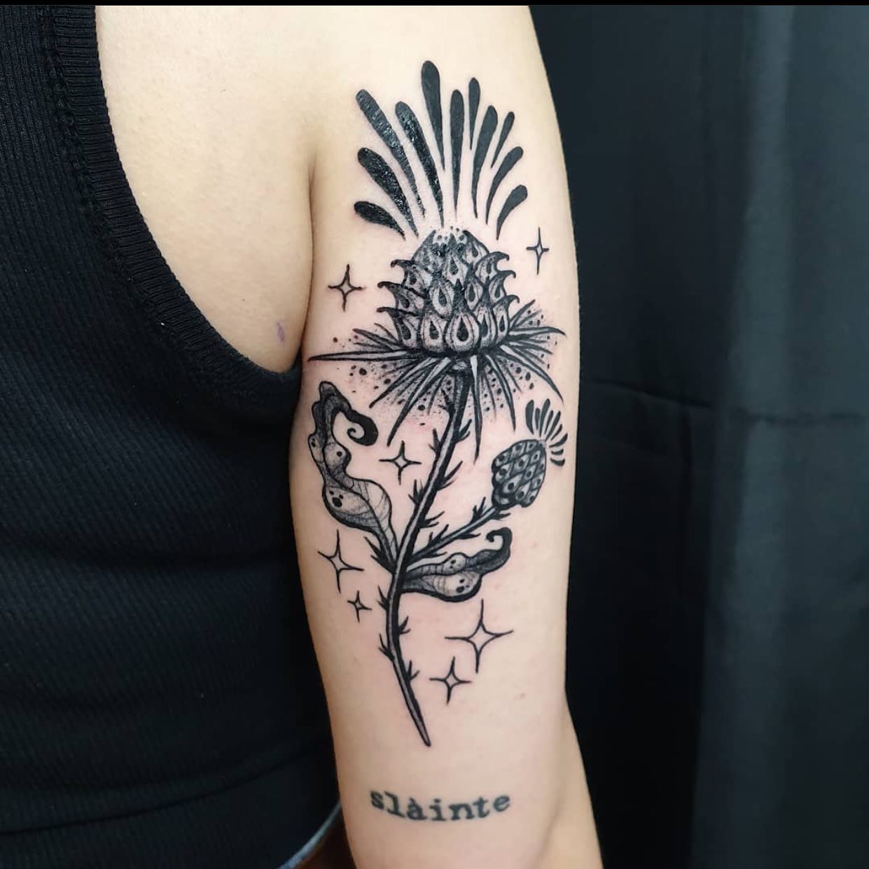 tattoo may be tattooing in Nantes, but she still gets thistle requests!  Scotland has followed her to France maybe France can now send us over the  right to open tattoo shops in