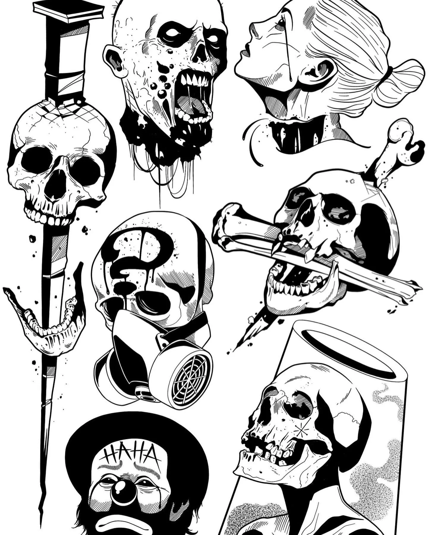 evil skull tattoo designs  Clip Art Library