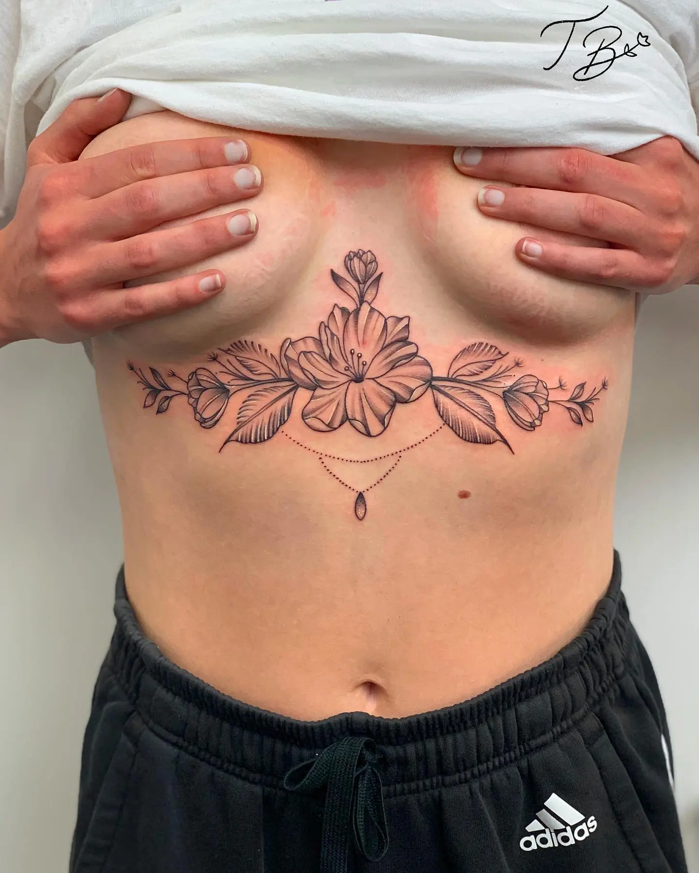 Sternum Cherry blossom tattoo Thank u dear For appointments pls get in touch by email