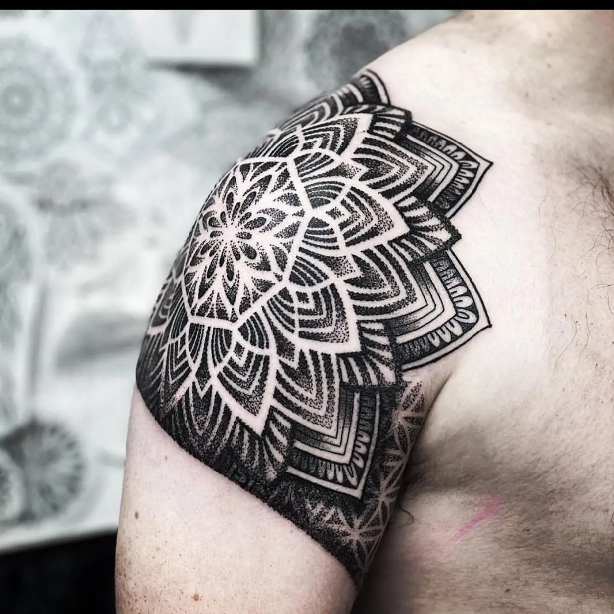 Deity Tattoo, Geometric Tattoos, Blackwork and dotwork tattoos in london