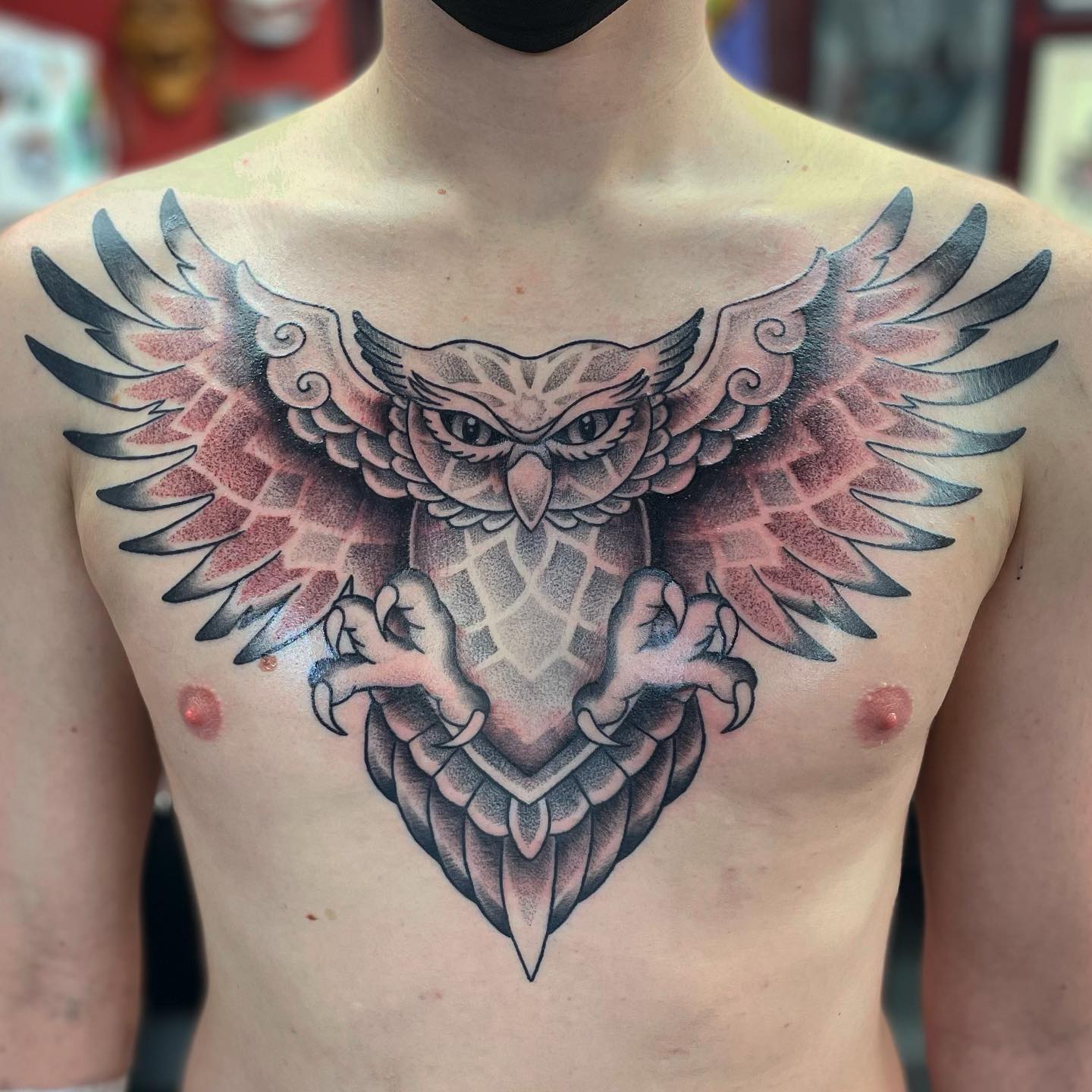 Had a great time finishing up this   chest piece for Sam recently- thank you very much mate 🙏 done studioxiiigallery 🙌 
                      
