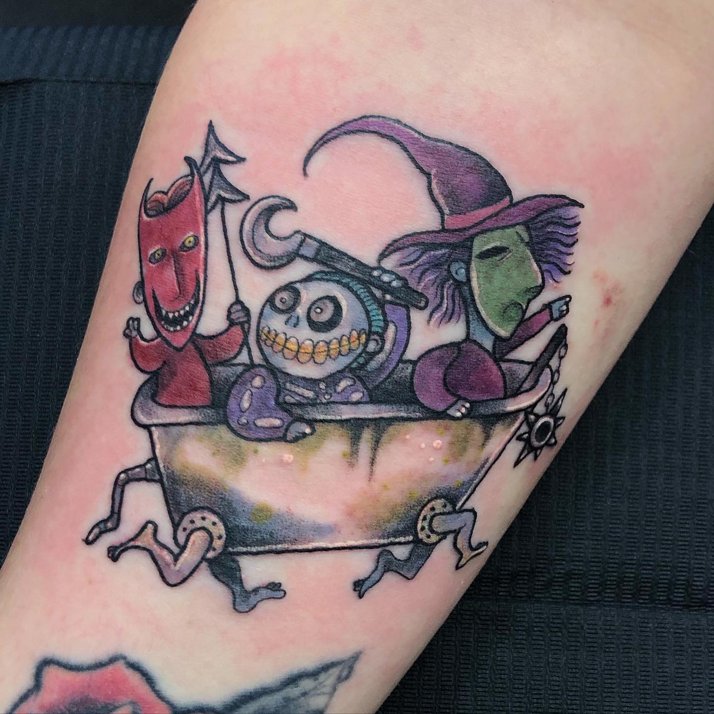 Handsome Tattoo  Nightmare Before Christmas Oogie Boogie Lock Shock  Barrel and Zero arm tattoo in black and grey  Time for some ink  whatcha want I can create a custom one