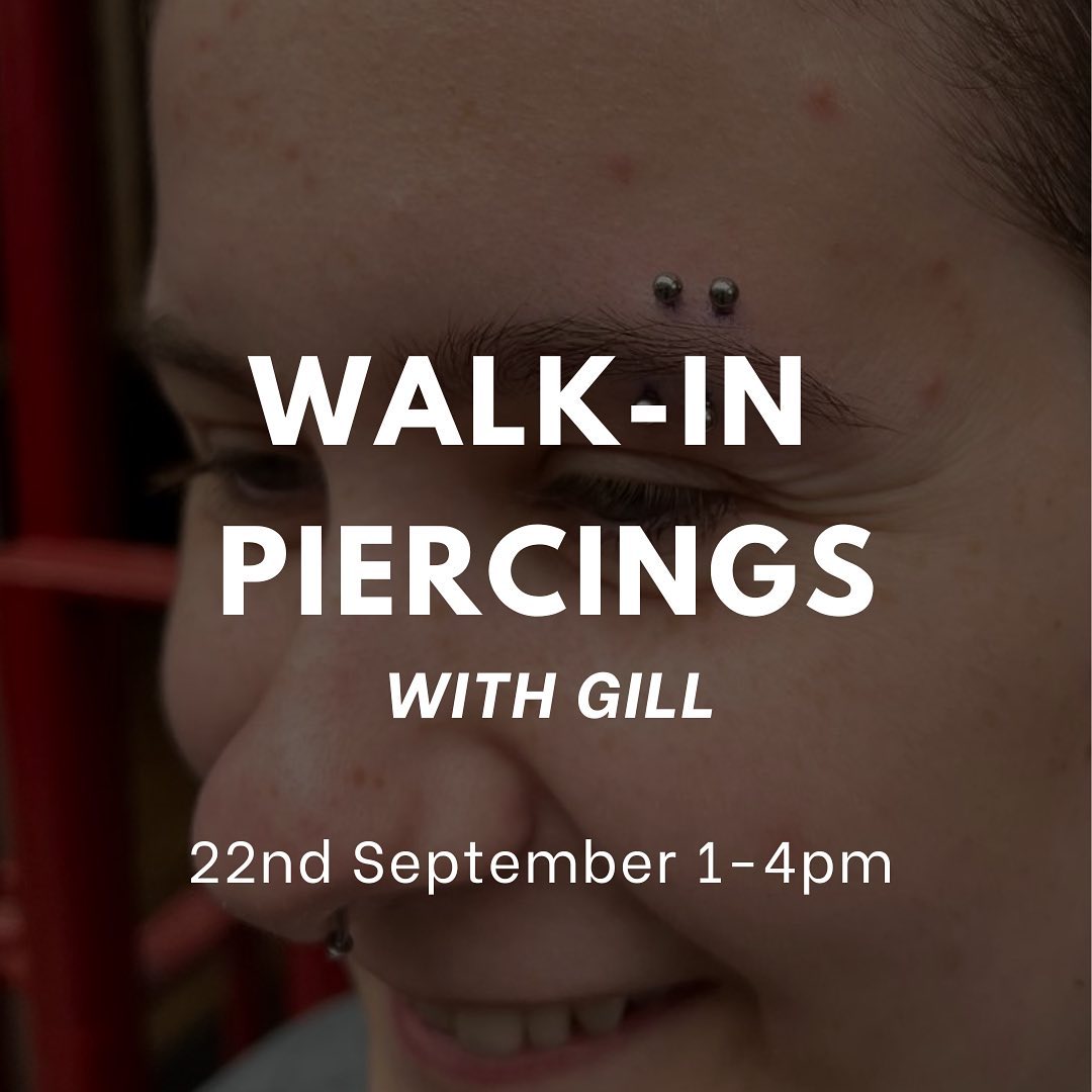 Walk-In piercing day tomorrow 22nd September! 

1pm -4pm with the lovely Gill 🤍 

As usual, first come, first serve 

.
.
.
.
.

                        barber_dts easytattoo_uk eternalink dynamiccolor lockdownneedle stencilstuff  