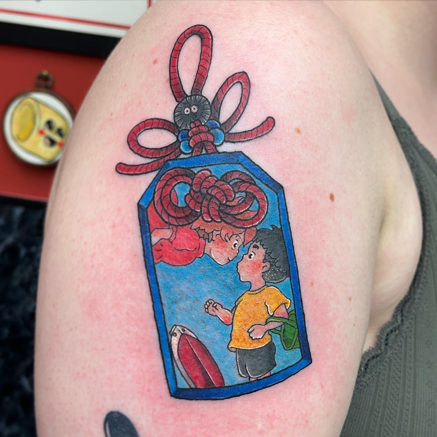 Ponyo Omamori for Emma from my wanna dos. I’m always up for some ghibli and have a bunch of predrawn designs ready to go if you’d like something similar get in touch. 

          